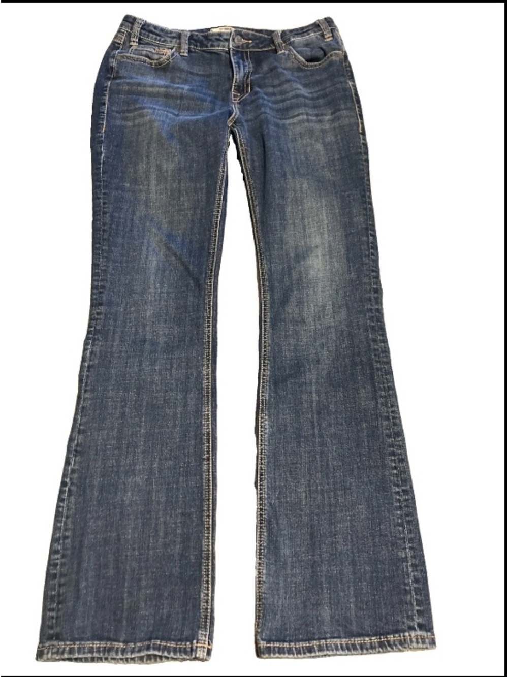Rock & Roll Women’s Jeans Sz 31x36 Blue Stretch Denim Bootcut Mid Rise